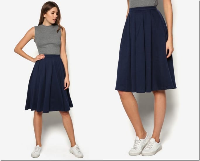 navy-flare-midi-skirt