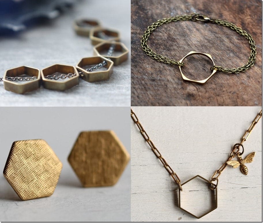 Rustic Brass Hexagon Jewelry Ideas