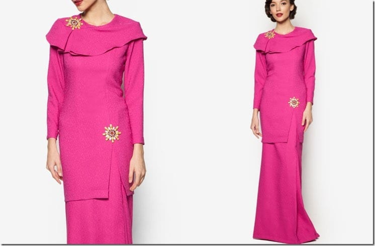 fuchsia-pink-crepe-kurung