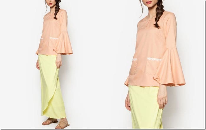 nude-yellow-flare-sleeve-kurung