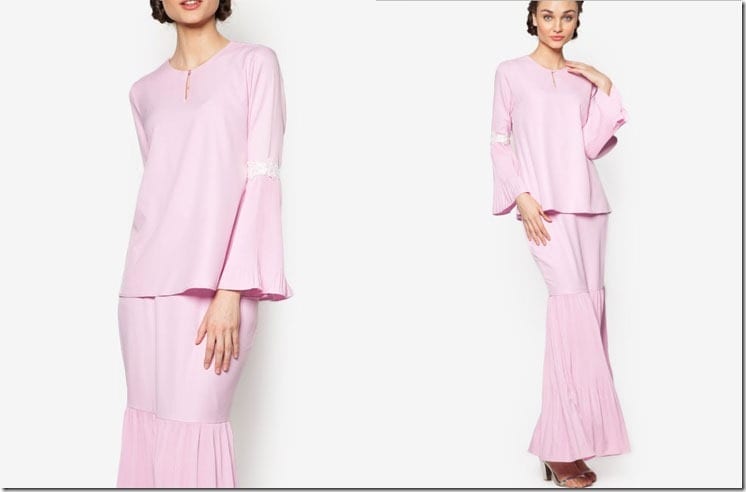 pleated-flared-sleeve-pink-kurung