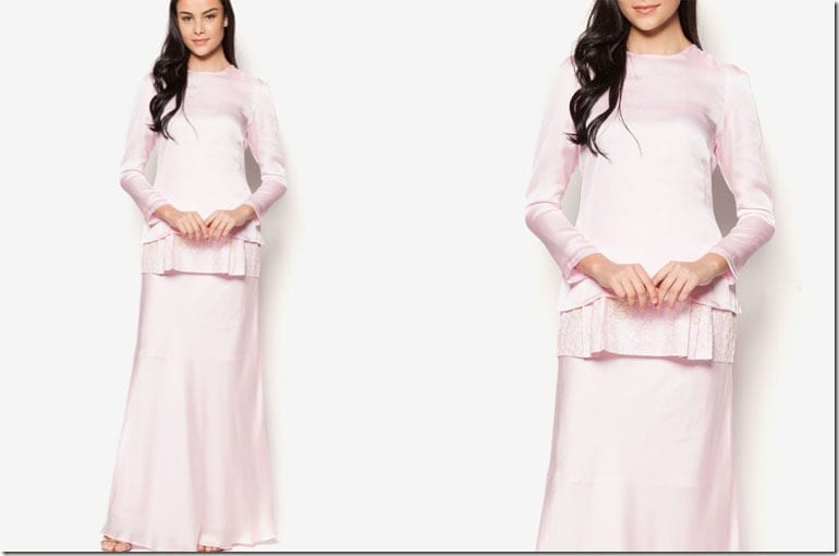 baju kurung baby pink