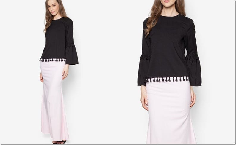 black-white-tassel-sleeve-kurung