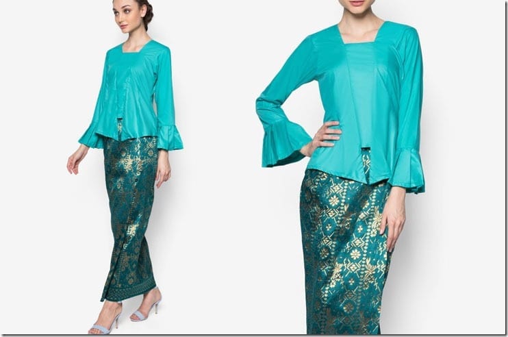 green-flare-sleeve-kebaya