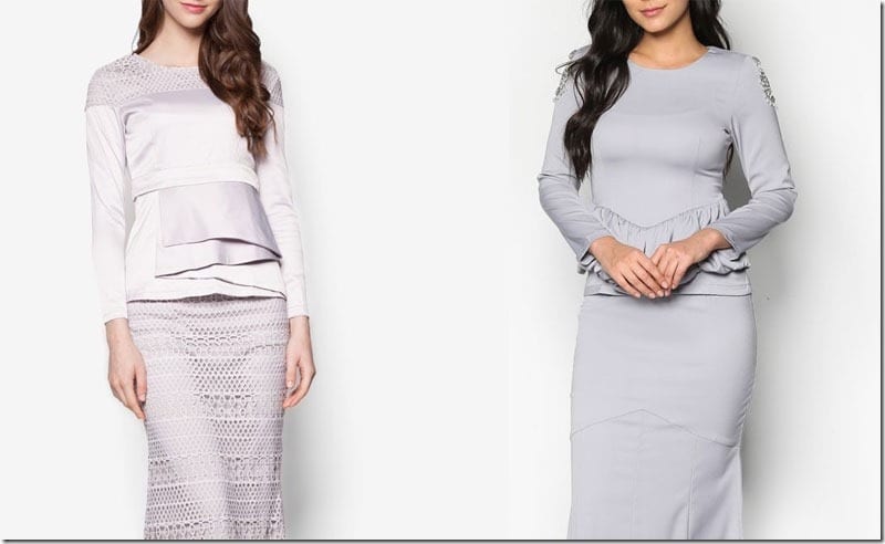 Grey Modern Baju Kurung Ideas For Raya 2016