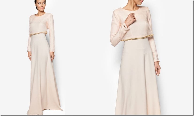 light-peach-cape-dress