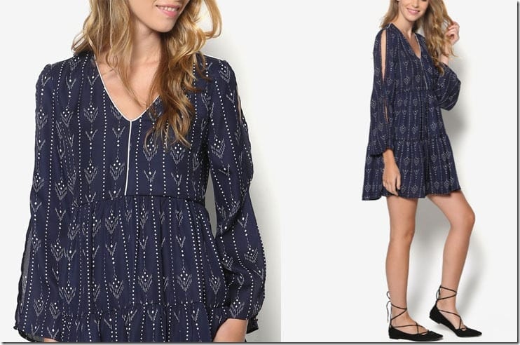 long-sleeve-patterned-swing-dress