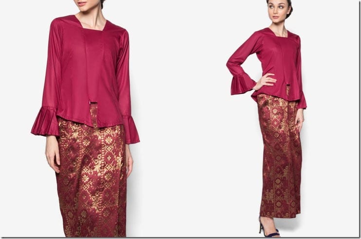 maroon-flare-sleeve-kebaya