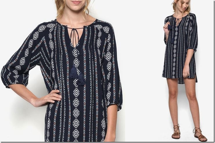 navy-tribal-shift-dress