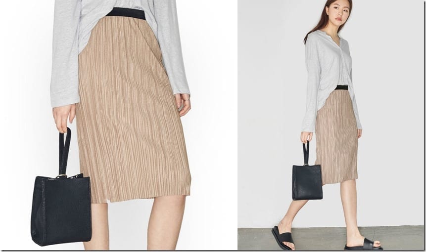 beige-pleated-midi-skirt