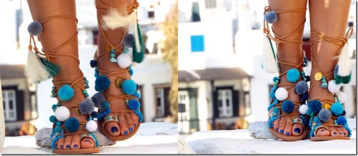 pompom-gemstone-handmade-gladiator-sandals