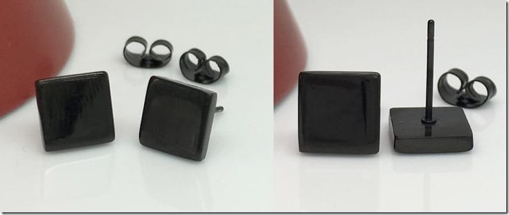 black-geometric-square-stud-earrings