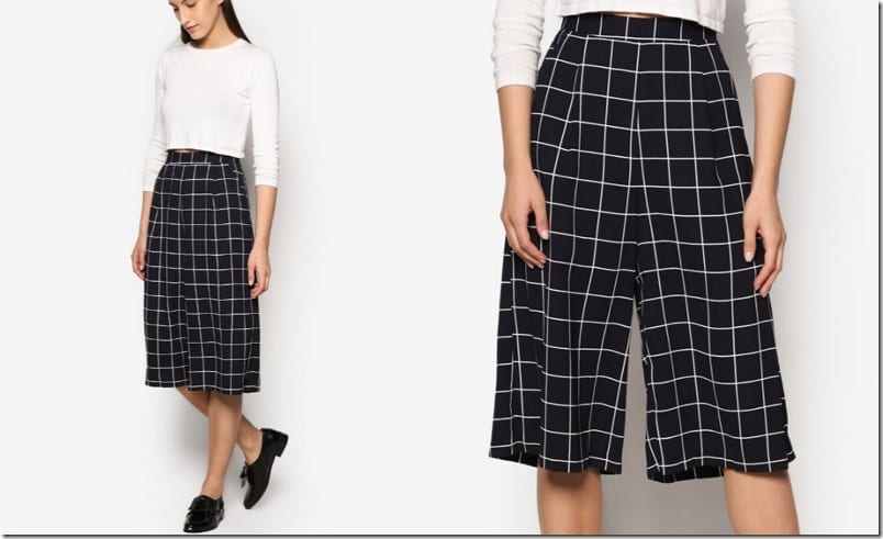 grid-print-pleated-culottes