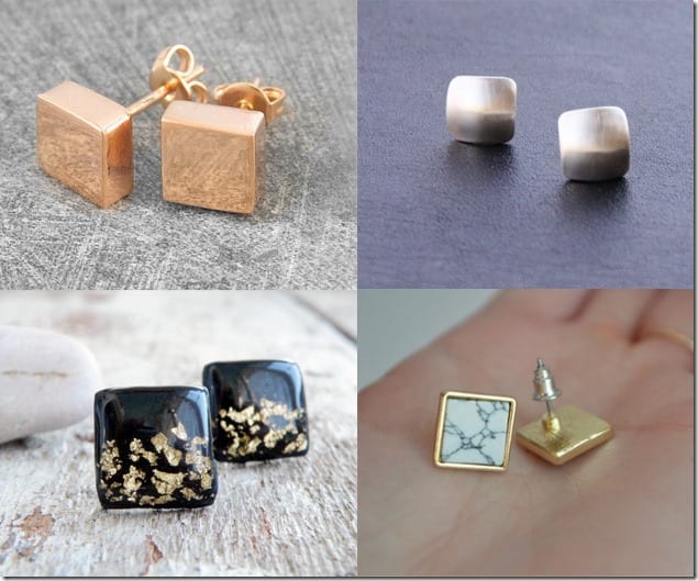 Square Stud Earrings For Geometric Jewelry Lovers