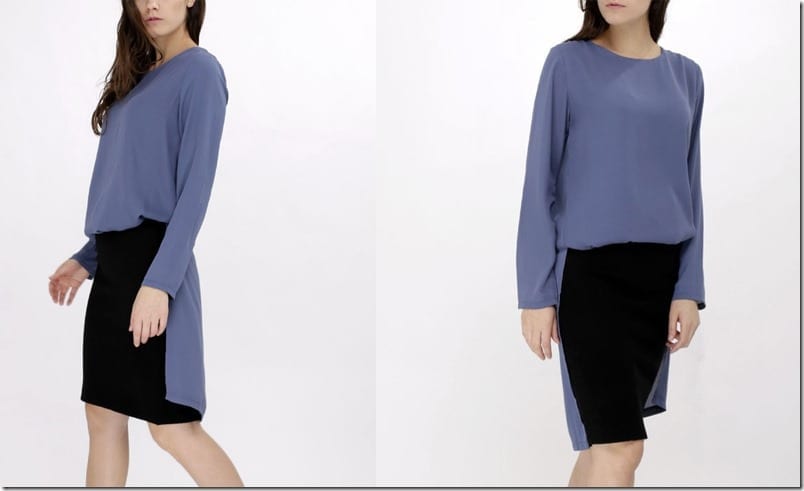 blue-chiffon-long-sleeve-slit-top