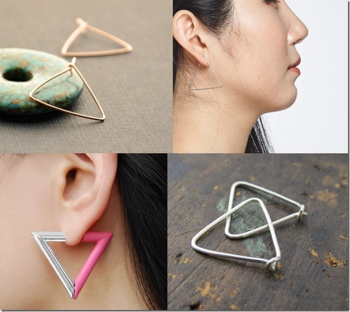 Triangular Obsession ~ Triangle Hoop Earrings Jewelry Inspiration