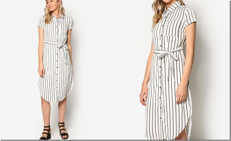 white-stripe-midi-shirt-dress