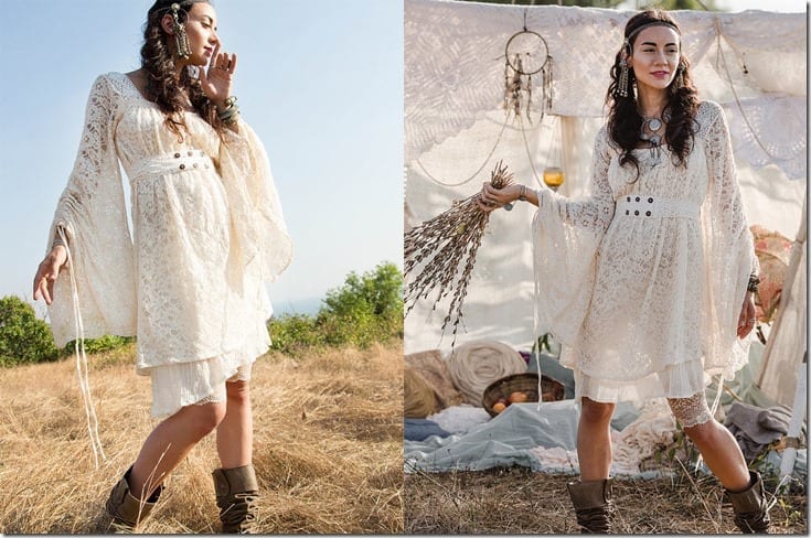 Bohemian attire clearance white dress