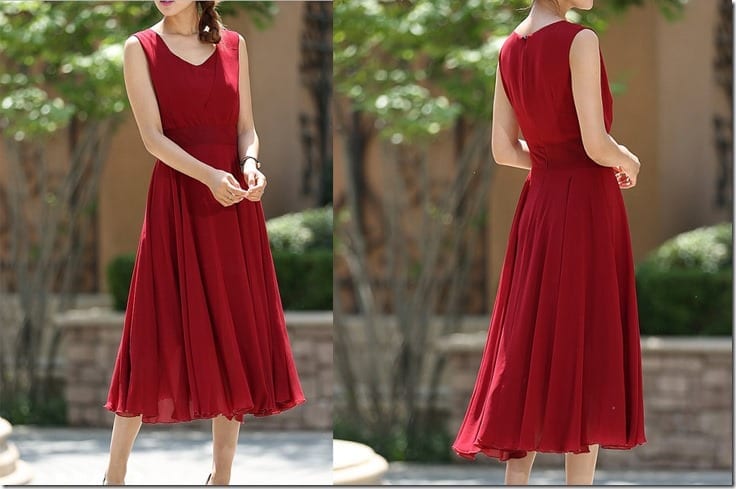 classic-red-chiffon-cocktail-dress