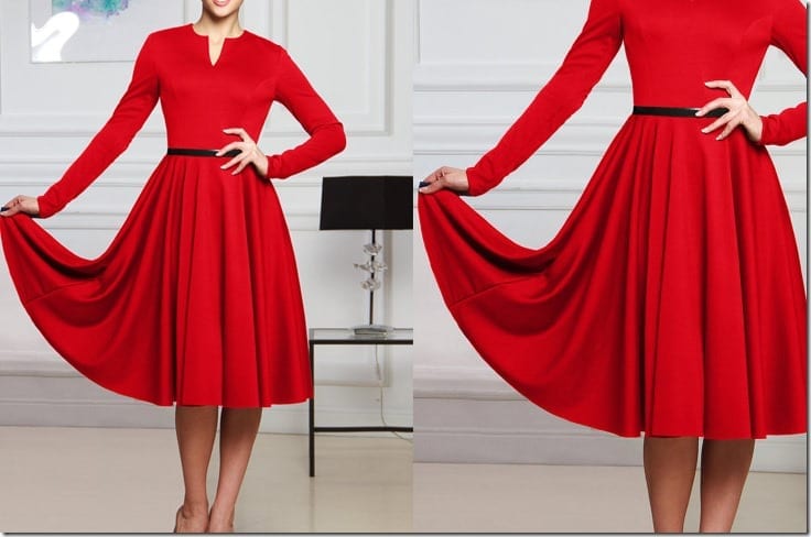 elegant-long-sleeve-red-midi-dress