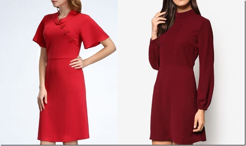 High Neck Red Dress Style Ideas