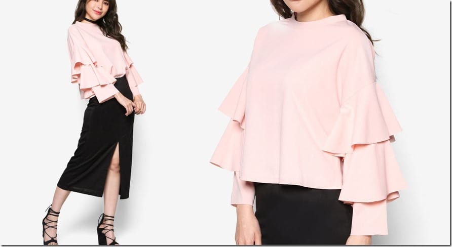 layered-ruffle-bell-sleeve-top