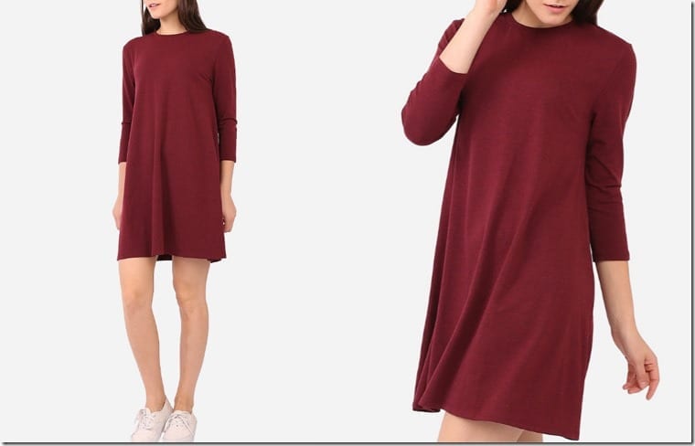 red-long-sleeve-swing-dress