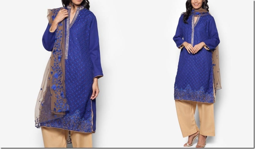 royal-blue-chiffon-embroidered-dress-set