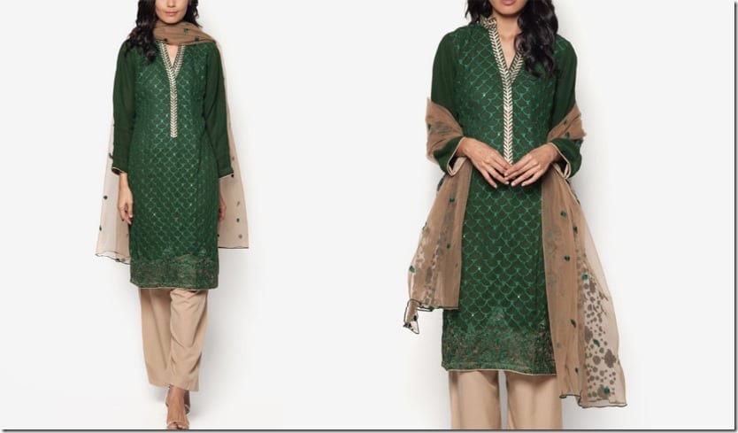 royal-green-chiffon-embroidered-dress-set