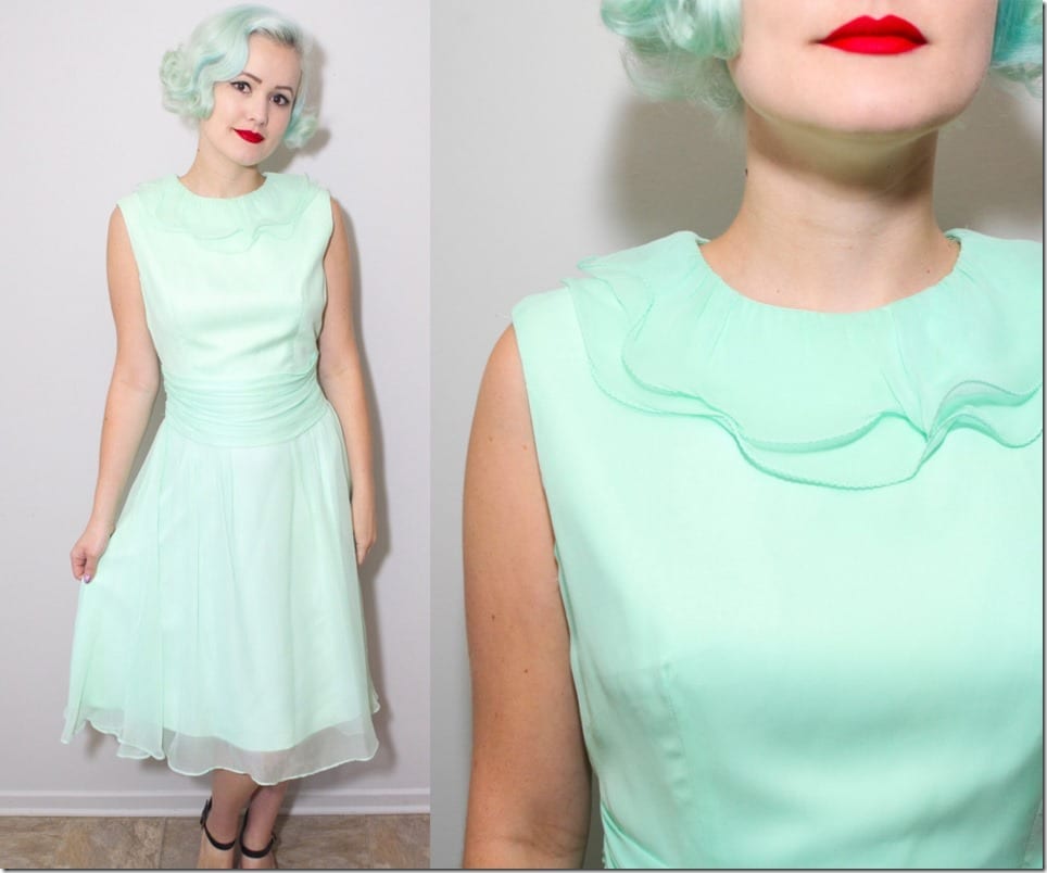 60s-vintage-ruffle-collar-mint-party-dress