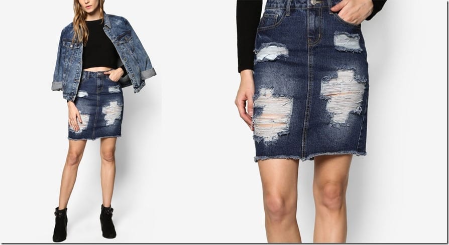 frayed-distressed-denim-skirt