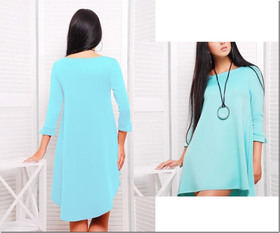 mint-green-asymmetric-hem-dress