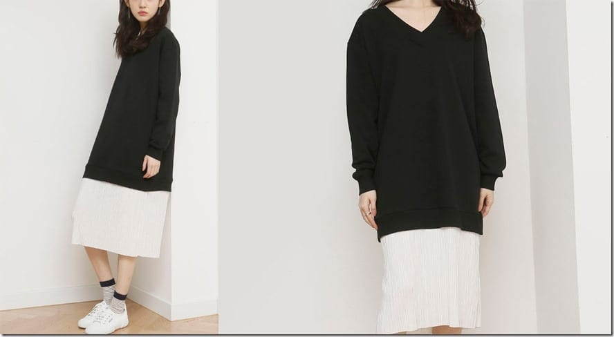 pleated-hem-sweater-dress