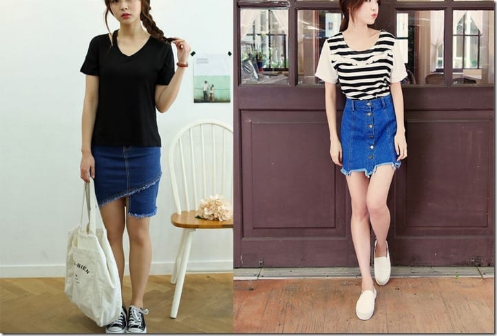 The Raw Edge Denim Skirt Trend