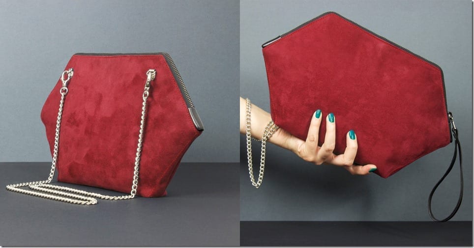 red-geometric-hexagon-clutch