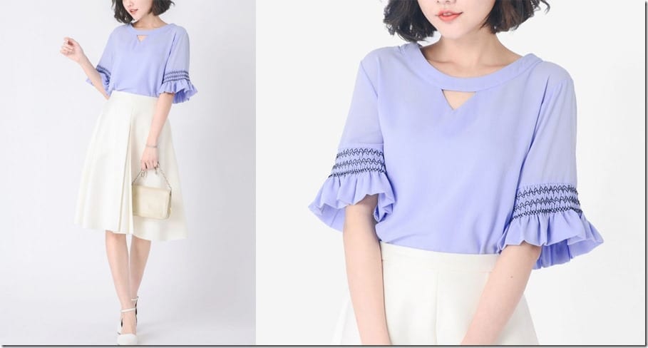 sweet-blue-ruffle-sleeve-blouse