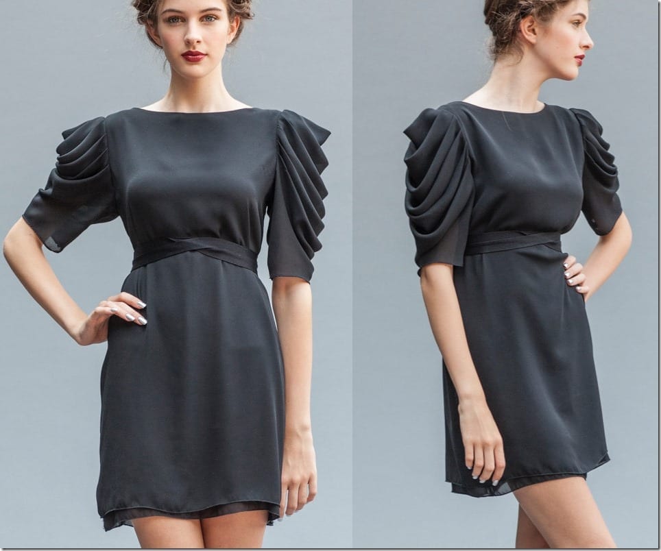 tulip-sleeve-little-black-dress