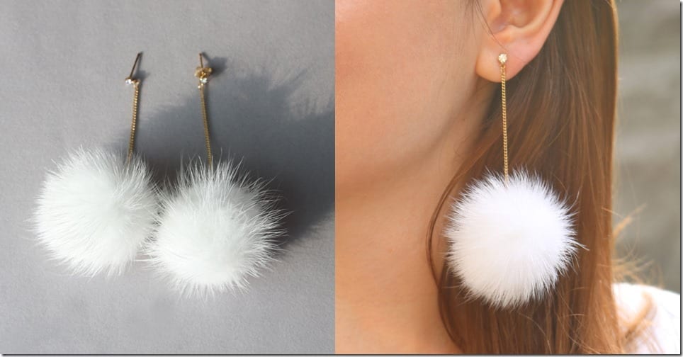 white-fur-pom-pom-earrings