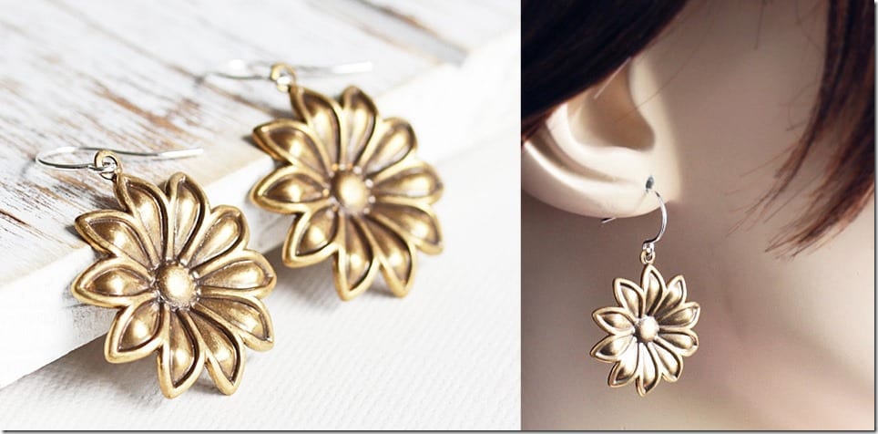 antique-gold-dangle-sunflower-earrings