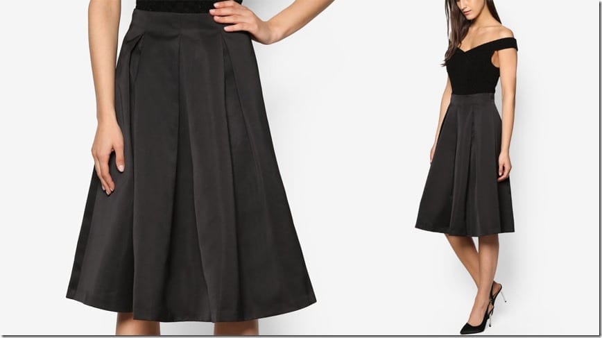 black-satin-midi-skirt