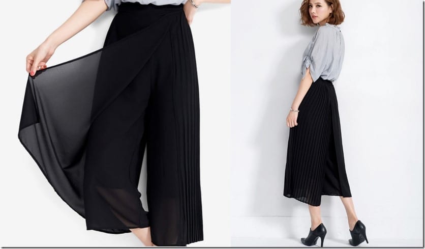 black-side-pleated-overlay-culottes