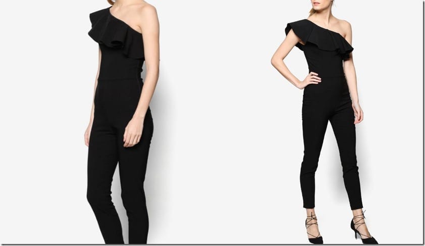 one-shoulder-black-ruffle-jumpsuit