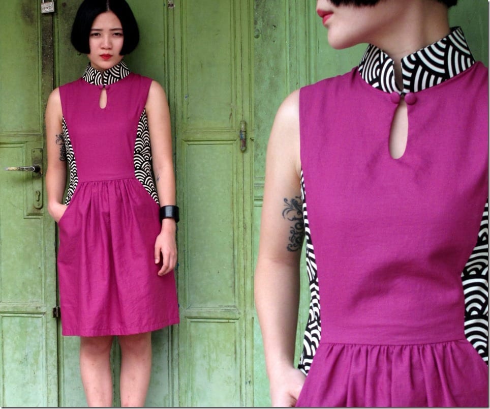 purple-wave-contrast-qipao-dress