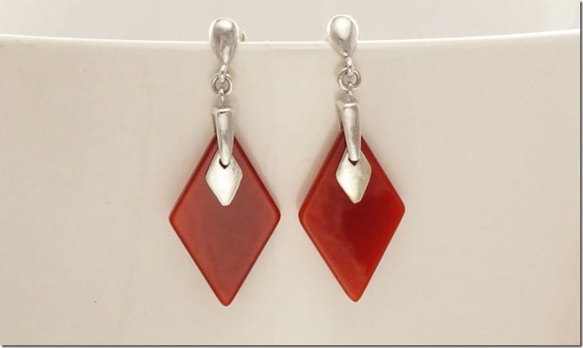 diamond-shape-red-sterling-silver-earrings