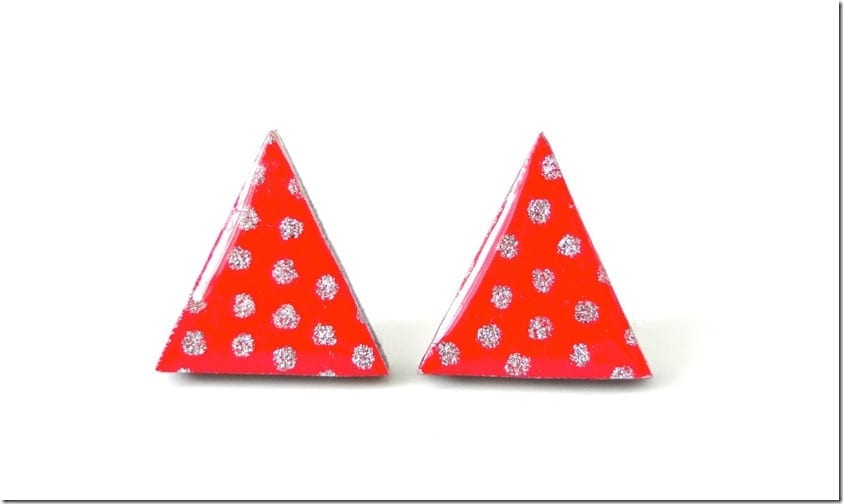 polka-dot-red-triangle-stud-earrings