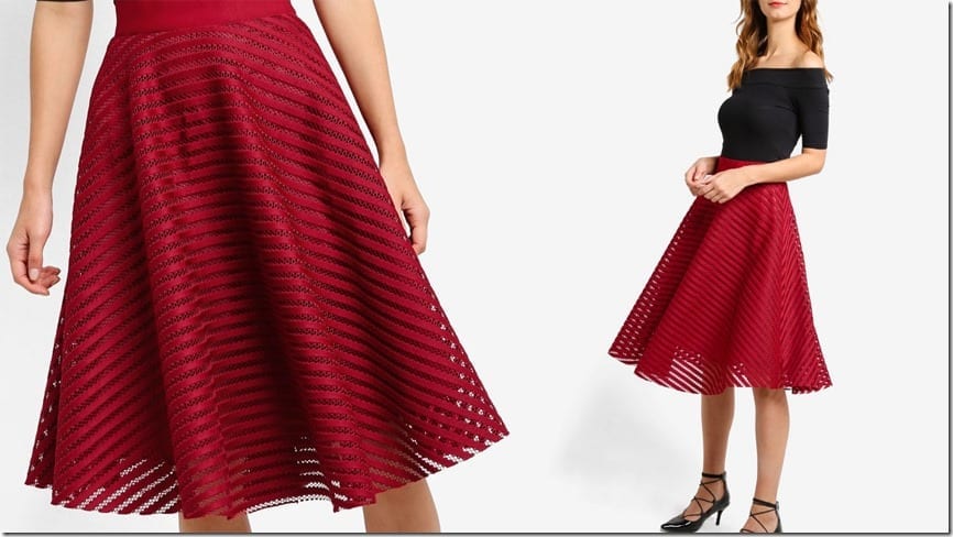 red-mesh-stripe-midi-skater-skirt