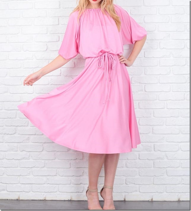 7 Romantic Pink Midi Dress Styles For Valentine’s Day