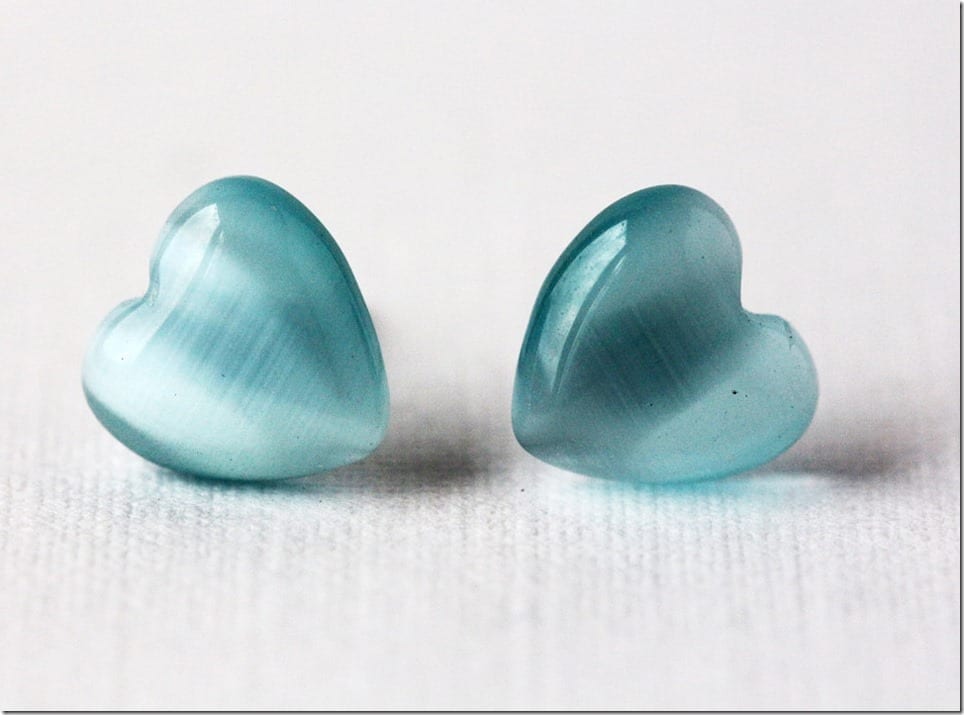 Shades Of Blue Heart Stud Earrings For Your Valentine’s Ear Lobes