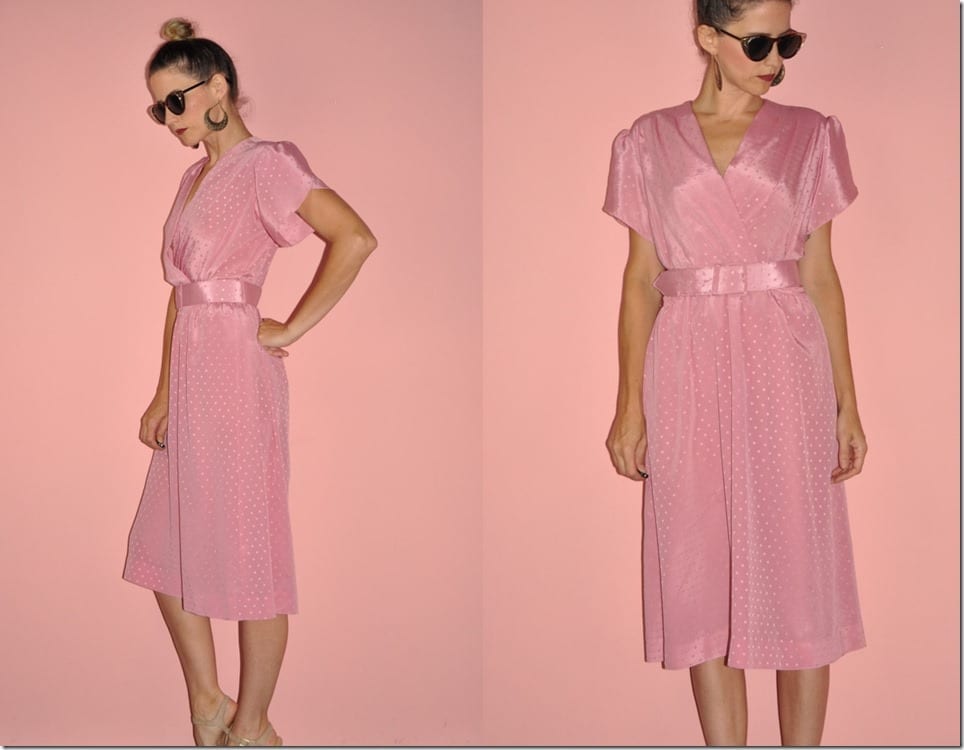 vintage-80s-polka-dot-pink-midi-dress