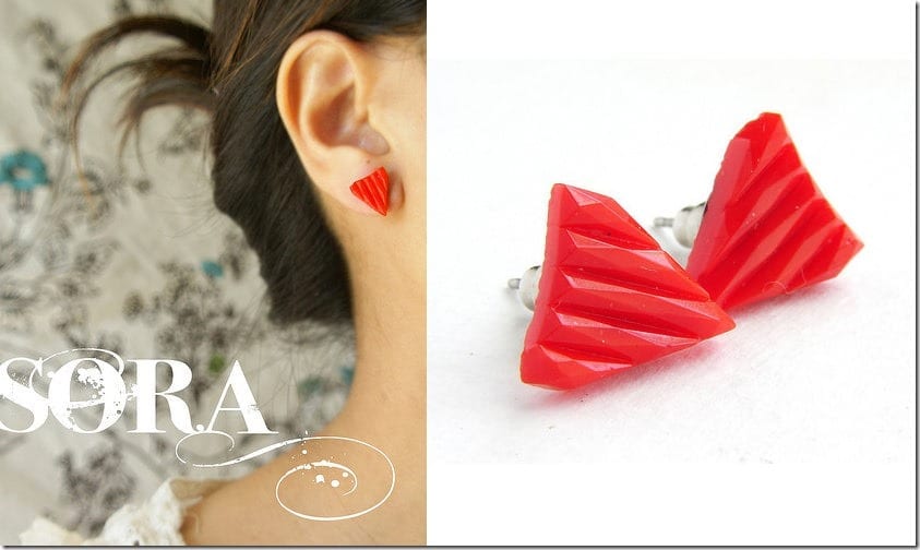 vintage-mod-red-triangle-earrings